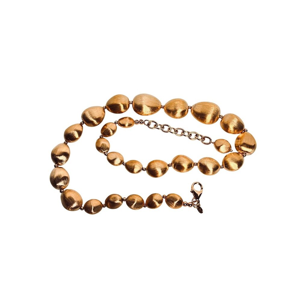 Bronzo Italia Graduated Satin Nugget Necklace (6289) - Picture 6 of 8